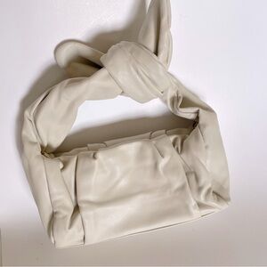 Dumpling croissant tie knot off-white bag soft faux leather shoulder purse